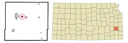 Location within Allen County and Kansas