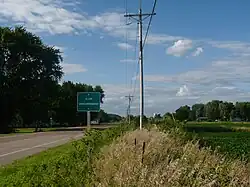 Facing north on County D