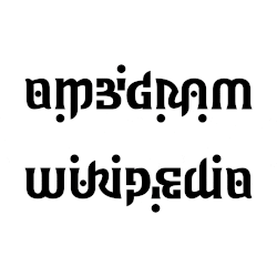 "Ambigram / Wikipedia", hetero- type.[39]