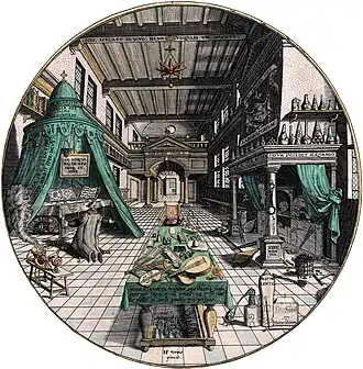 Image 54Alchemist's Laboratory at Heinrich Khunrath, by Hans Vredeman de Vries (from Wikipedia:Featured pictures/Artwork/Others)