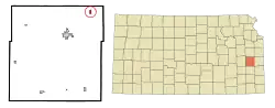 Location within Anderson County and Kansas