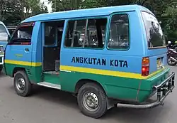 A traditional share taxi or angkot in Bandung