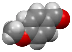Space-filling model of the anisaldehyde molecule