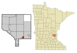 Location of the city of Circle Pines within Anoka County, Minnesota