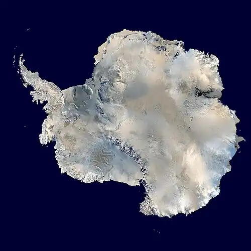 Image 17Antarctica, the continent surrounding the Earth's South Pole, is the coldest place on earth and is almost entirely covered by ice. Antarctica was discovered in late January 1820. Too cold and dry to support virtually any vascular plants, Antarctica's flora presently consists of around 250 lichens, 100 mosses, 25-30 liverworts, and around 700 terrestrial and aquatic algal species. (Credit: NASA.) (from Portal:Earth sciences/Selected pictures)