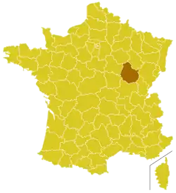 Locator map for Archdiocese of Dijon