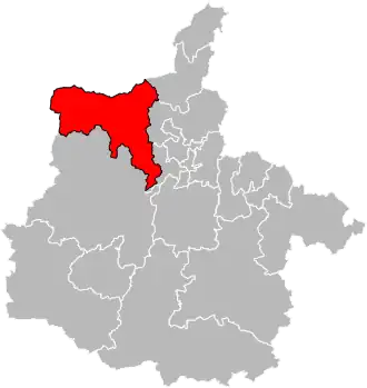 Situation of the canton of Rocroi in the department of Ardennes