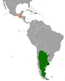Map indicating locations of Argentina and Guatemala