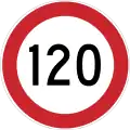 Maximum speed limit (120&nbsp;km/h)