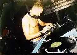 Ariel performing in London's Bagley's Studios nightclub at King's Cross, 1998.