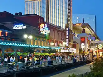 Atlantic City's boardwalk, the nation's first boardwalk, at night