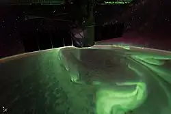 Aurora australis seen from the International Space Station