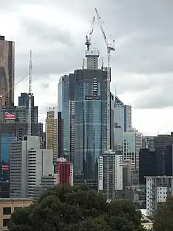 Australia 108 under construction in July 2018; a few months earlier, construction reached level 50.