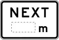 (R9-6-2) Distance (in metres) (used with No u-turn, No left turn, No right turn or No turns signs)
