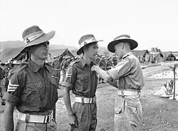 Medals being presented to soldiers on parade