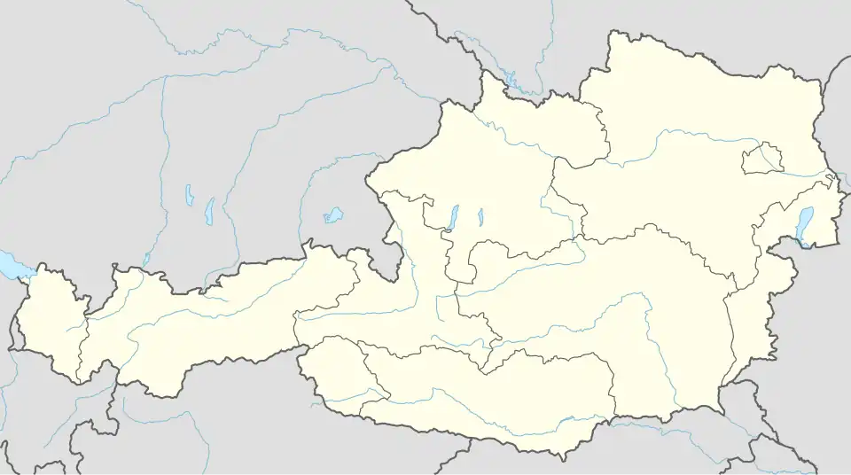 A map of Austria with Innsbruck marked in the west part of the country.