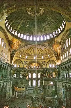 Pendentive dome of Hagia Sophia (563), interior view