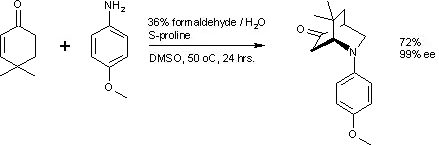 S-proline enantioselective Aza Diels–Alder reaction