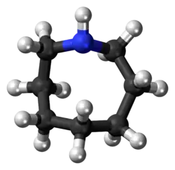 Ball-and-stick model of the azocane molecule