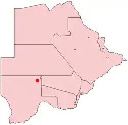 Location of Kang in Botswana