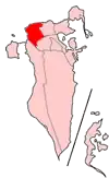 Map of Bahrain showing Al Mintaqah al Shamaliyah municipality