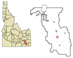 Location of Arimo in Bannock County, Idaho.