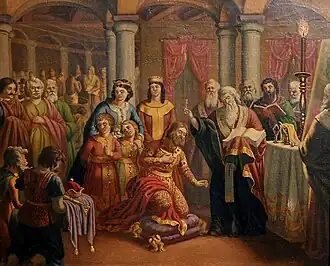 A painting depicting baptism