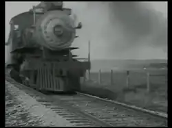 Train racing towards Mabel