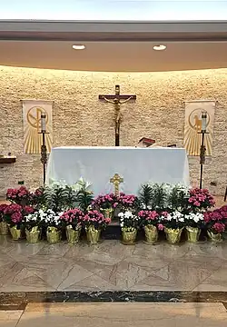 Altar in the basement chapel of St. John - Visitation Parish