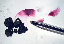 Magenta took its name in 1860 from this aniline dye that was originally called "fuchsine", after the fuchsia flower.