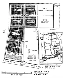 A map of the cemetery's plots.