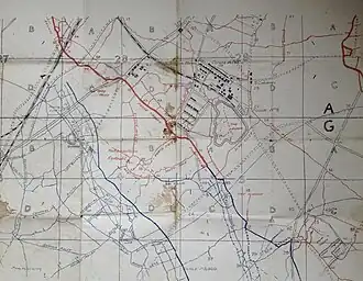 Second trench map showing British lines, carried by Vickers.