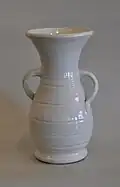 Bauer Pottery two handled vase by Matt Carlton.