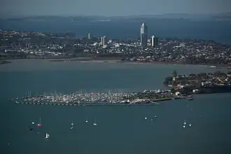 Bayswater marina with Takapuna in the background