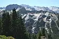 West aspect in upper left, viewed from Bearpaw Meadow High Sierra Camp