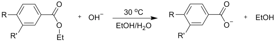 Scheme 2. Hydrolysis of benzoic acid esters