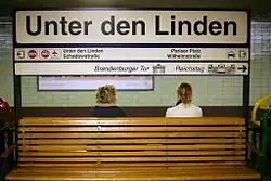 Unter den Linden station sign in 2007
