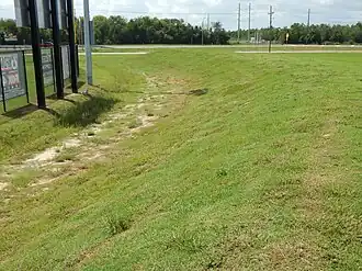 Berm toward left field line