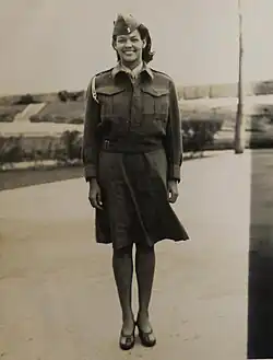 Bermuda Militia Artillery Clerk June Reid at St. David's Battery circa 1944