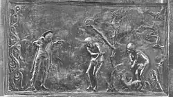 Expulsion of Adam and Eve from Bernward Doors at Hildesheim Cathedral