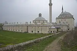 Exterior of the Bayezid II Complex in Edirne, with the mosque visible on the right