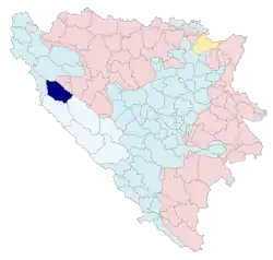 Location of the Municipality of Drvar within Bosnia and Herzegovina