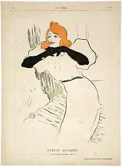 Yvette Guilbert, 1894 by Toulouse-Lautrec