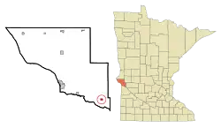 Location of Correll, Minnesota