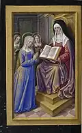 St Anne teaching Mary the Scriptures, f. 197v