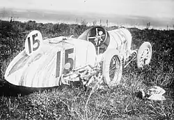 Bob Burman's crashed Cutting