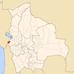Location of José Manuel Pando Province within Bolivia