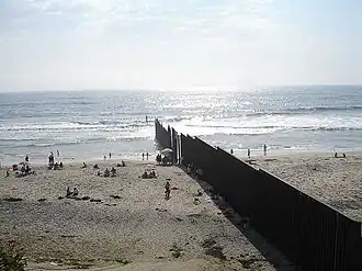 Beach in Tijuana at the border in 2006