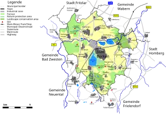 Map of Borken, Hesse