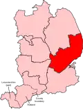 Locator map of Boston and Skegness constituency in Lincolnshire from 2024